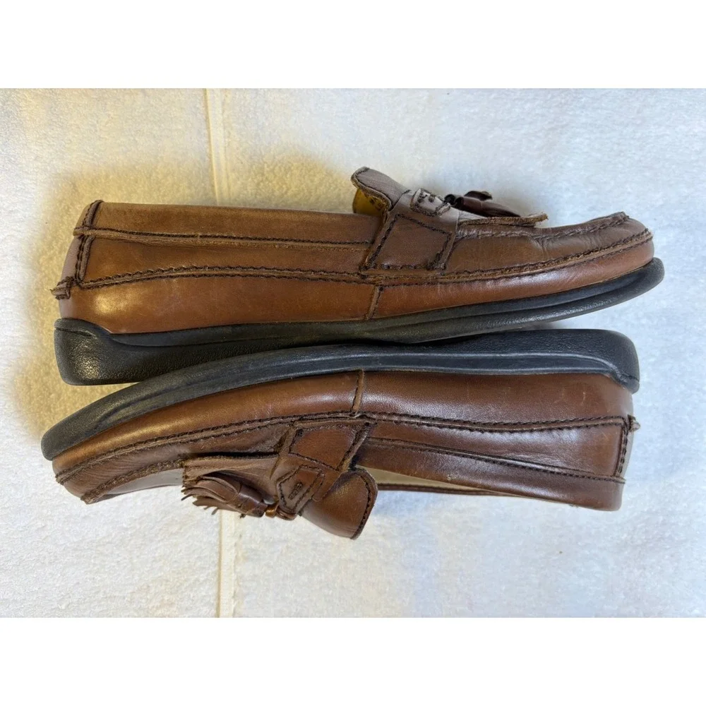 Dockers Tassel Loafer Mens 8.5M Brown Leather Kiltie Moc Toe Dress Shoes 90-7326